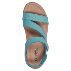 New Earth Shoes Roni Casual Strappy Flat Sandals Turquoise