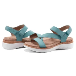 New Earth Shoes Roni Casual Strappy Flat Sandals Turquoise