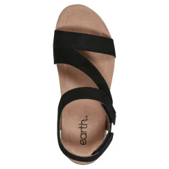 New Earth Shoes Roni Casual Strappy Flat Sandals Black