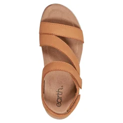 New Earth Shoes Roni Casual Strappy Flat Sandals Medium Natural