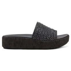 Discount Earth Shoes Sachan Casual Slip-on Wedge Platform Sandals Black