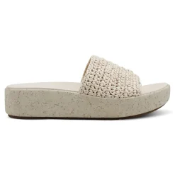 Sale Earth Shoes Sachan Casual Slip-on Wedge Platform Sandals Ivory