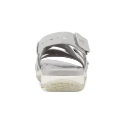 Clearance Earth Shoes Samsin Round Toe Strappy Casual Flat Sandals Light Gray