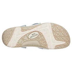 Best Earth Shoes Samsin Round Toe Strappy Casual Flat Sandals Light Blue