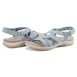 Best Earth Shoes Samsin Round Toe Strappy Casual Flat Sandals Light Blue