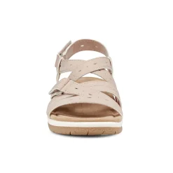 Online Earth Shoes Samsin Round Toe Strappy Casual Flat Sandals Light Pink