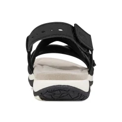 Earth Shoes Samsin Round Toe Strappy Casual Flat Sandals Black