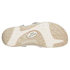Discount Earth Shoes Samsin Round Toe Strappy Casual Flat Sandals Light Green