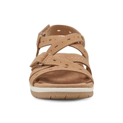 Online Earth Shoes Samsin Round Toe Strappy Casual Flat Sandals Medium Natural