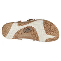 Online Earth Shoes Samsin Round Toe Strappy Casual Flat Sandals Medium Natural