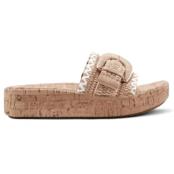 Sale Earth Shoes Samsy Casual Slip-on Wedge Platform Sandals Light Natural