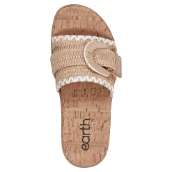 Sale Earth Shoes Samsy Casual Slip-on Wedge Platform Sandals Light Natural