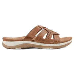 Hot Earth Shoes Sassoni Strappy Casual Slip-On Flat Sandals Medium Natural