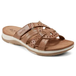 Hot Earth Shoes Sassoni Strappy Casual Slip-On Flat Sandals Medium Natural
