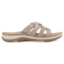Outlet Earth Shoes Sassoni Strappy Casual Slip-On Flat Sandals Blush