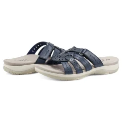 Online Earth Shoes Sassoni Strappy Casual Slip-On Flat Sandals Dark Blue
