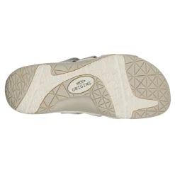 Best Earth Shoes Sassoni Strappy Casual Slip-On Flat Sandals Light Gray