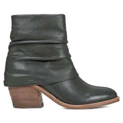 Earth Shoes Savvy Block Heel Ruched Casual Booties Black