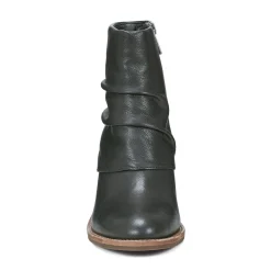 Earth Shoes Savvy Block Heel Ruched Casual Booties Black