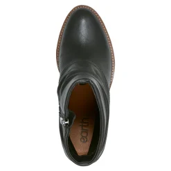 Earth Shoes Savvy Block Heel Ruched Casual Booties Black