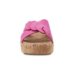 Best Earth Shoes Scotti Casual Slip-on Wedge Platform Sandals Dark Pink