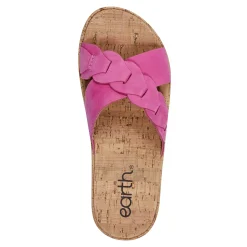 Best Earth Shoes Scotti Casual Slip-on Wedge Platform Sandals Dark Pink