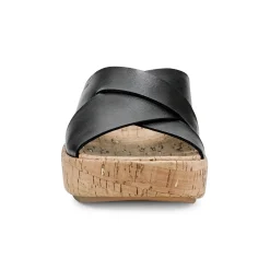 Best Earth Shoes Scout Casual Slip-on Wedge Platform Sandals Black