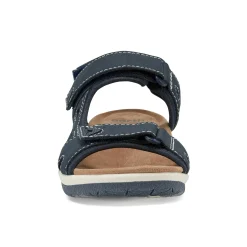 Discount Earth Shoes Skylar Round Toe Lightweight Casual Flat Sandals Dark Blue