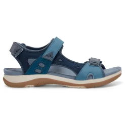 Sale Earth Shoes Skylar Round Toe Lightweight Casual Flat Sandals Blue Multi