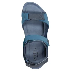 Sale Earth Shoes Skylar Round Toe Lightweight Casual Flat Sandals Blue Multi
