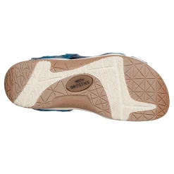 Sale Earth Shoes Skylar Round Toe Lightweight Casual Flat Sandals Blue Multi