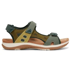 Hot Earth Shoes Skylar Round Toe Lightweight Casual Flat Sandals Dark Green