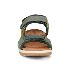 Hot Earth Shoes Skylar Round Toe Lightweight Casual Flat Sandals Dark Green