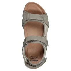 Outlet Earth Shoes Skylar Round Toe Lightweight Casual Flat Sandals Light Gray