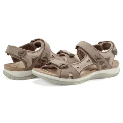 Earth Shoes Skylar Round Toe Lightweight Casual Flat Sandals Light Brown/Pink
