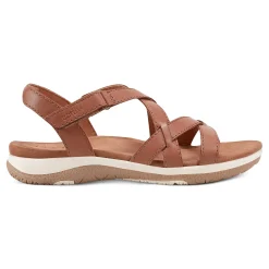 Clearance Earth Shoes Sterling Casual Strappy Round Toe Flat Sandals Medium Natural