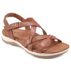 Clearance Earth Shoes Sterling Casual Strappy Round Toe Flat Sandals Medium Natural