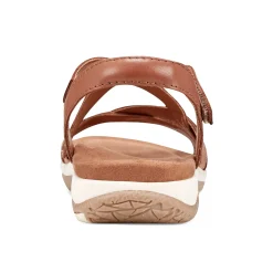 Clearance Earth Shoes Sterling Casual Strappy Round Toe Flat Sandals Medium Natural