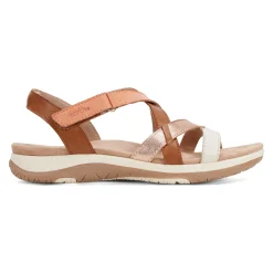 Earth Shoes Sterling Casual Strappy Round Toe Flat Sandals Natural Multi
