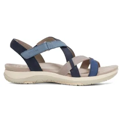 New Earth Shoes Sterling Casual Strappy Round Toe Flat Sandals Blue Multi