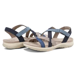 New Earth Shoes Sterling Casual Strappy Round Toe Flat Sandals Blue Multi