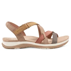 Clearance Earth Shoes Sterling Casual Strappy Round Toe Flat Sandals Light Gray