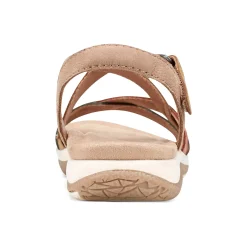 Clearance Earth Shoes Sterling Casual Strappy Round Toe Flat Sandals Light Gray