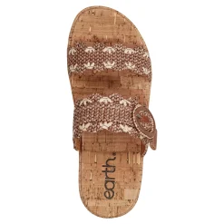 Hot Earth Shoes Subtle Slip-on Casual Platform Wedge Sandals Brown
