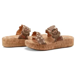 Hot Earth Shoes Subtle Slip-on Casual Platform Wedge Sandals Brown