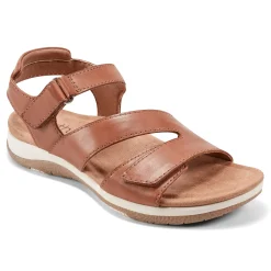 Hot Earth Shoes Sureal Casual Strappy Round Toe Flat Sandals Medium Natural