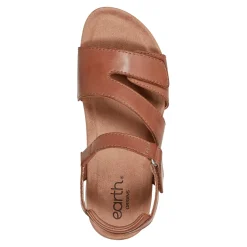 Hot Earth Shoes Sureal Casual Strappy Round Toe Flat Sandals Medium Natural