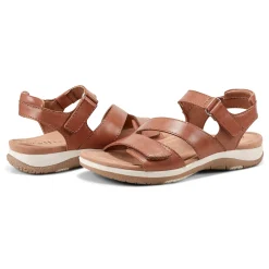 Hot Earth Shoes Sureal Casual Strappy Round Toe Flat Sandals Medium Natural