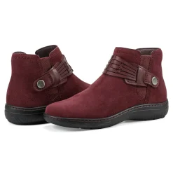 New Earth Shoes Synal Flat Casual Booties Dark Red