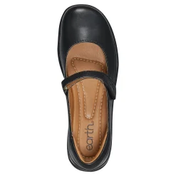Sale Earth Shoes Tose Lug Sole Square Toe Casual Ballet Flats Black